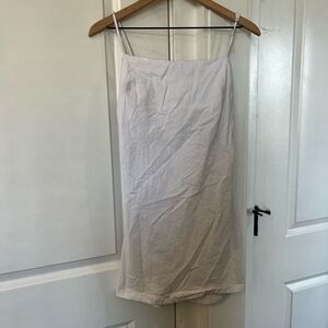 W studio white dress womens size large summer travel dress mini midi K321